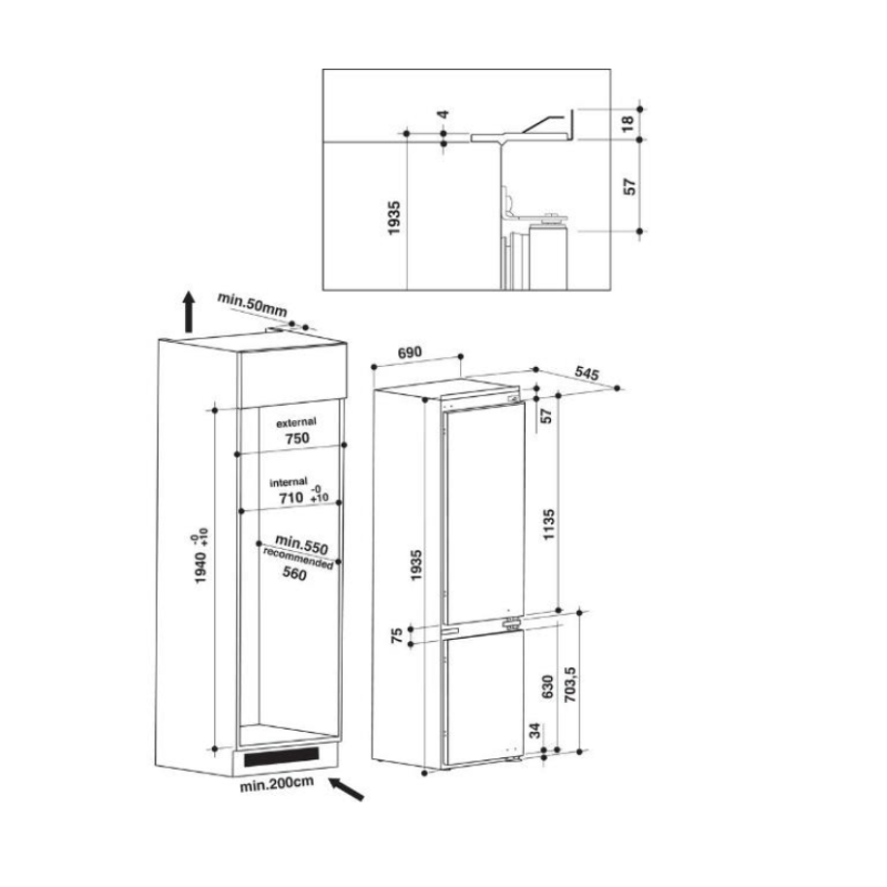 BEKO BCNE400E50SHN FRIGORIFERO COMBINATO DA...