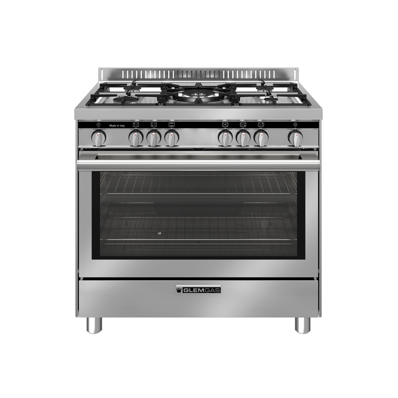 GLEM GAS ST965VI CUCINA 90X60CM 5 BRUCIATORI A GAS FORNO A GAS 100LT COLORE INOX - PROMO