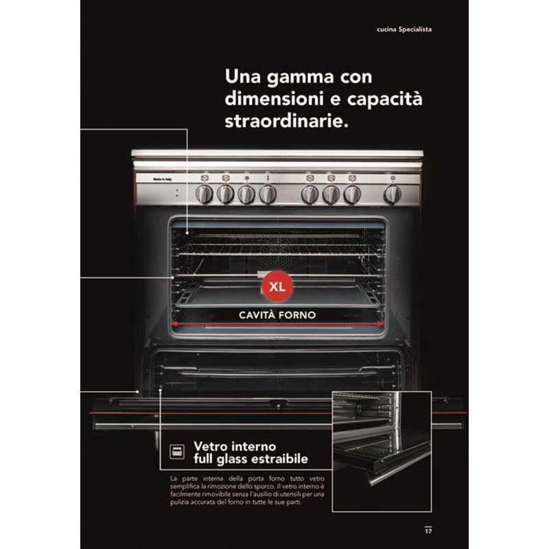 GLEM GAS ST965MBK Cucina a gas 90x60cm, 5...