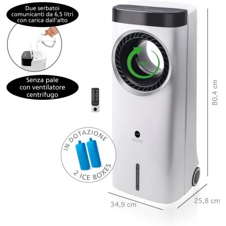 MACOM BLADELESS CYCLONE VENTILATORE E RAFFRESCATORE CON TELECOMANDO