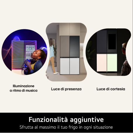 LG GMV960NNME FRIGORIFERO 4 PORTE INSTAVIEW MOODUP 617LT NO FROST WIFI CLASSE E COLORE PERSONALIZZABILE