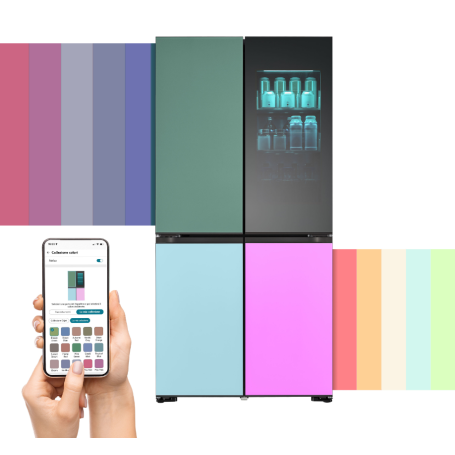 LG GMV960NNME FRIGORIFERO 4 PORTE INSTAVIEW MOODUP 617LT NO FROST WIFI CLASSE E COLORE PERSONALIZZABILE