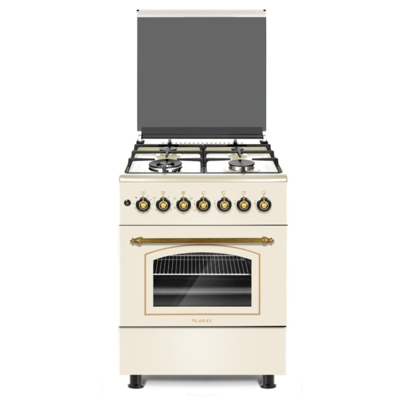 LAREL L60RBE CUCINA 60X60 4 FUOCHI A GAS FORNO ELETTRICO COLORE CREMA