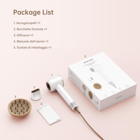 DREAME HAIR DRYER GLORY COMBO ASCIUGACAPELLI 1200 W 2 TEMPERATURE - DREHD6A-WH-C