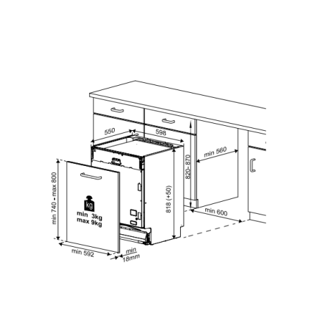 BEKO BDIN38524Q LAVASTOVIGLIE DA INCASSO A SCOMPARSA TOTALE 15 COPERTI CLASSE E