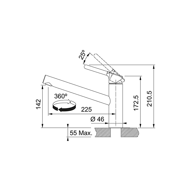 FRANKE 115.0623.054 MISCELATORE INOX