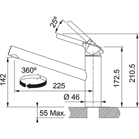FRANKE 115.0623.054 MISCELATORE INOX