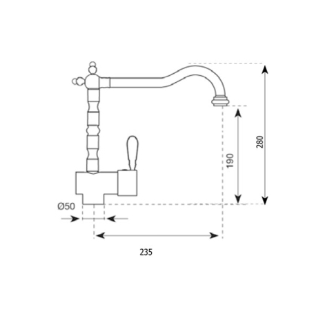 ARGO 2471 MISCELATORE CANNA ANTICA COLORE RAME