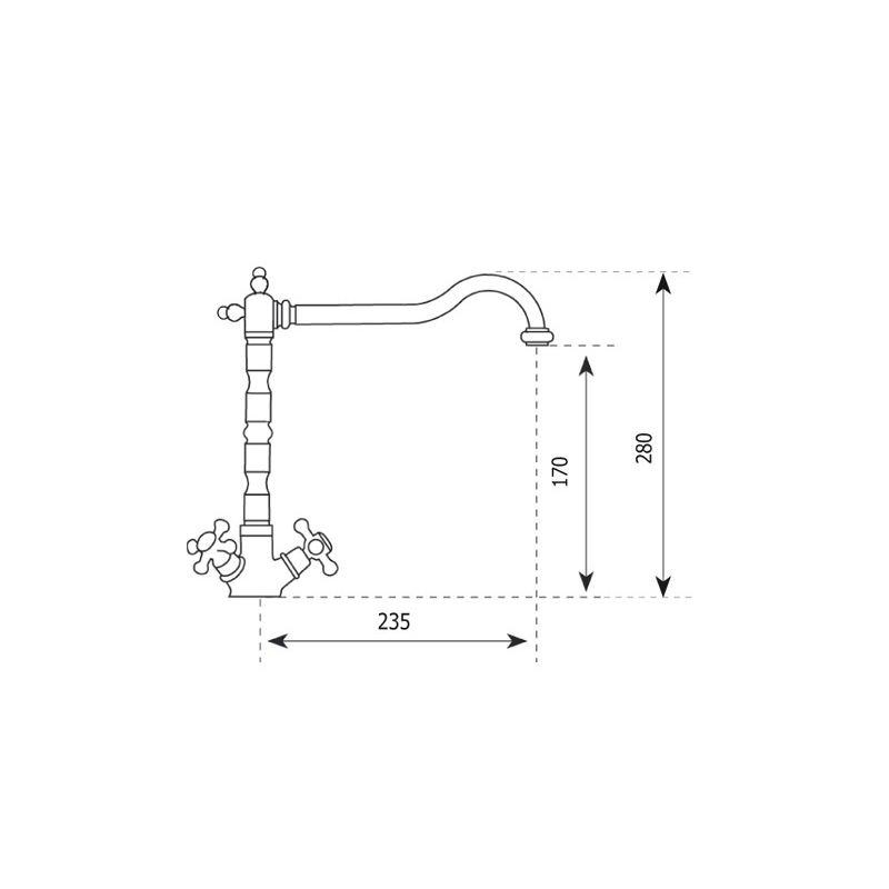 ARGO 1870 MISCELATORE CANNA ANTICA DOPPIO...
