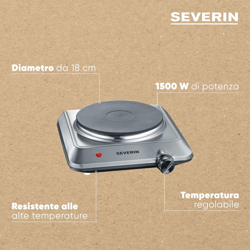 SEVERIN KP1092 PIASTRA ELETTRICA SINGOLA 1500W...