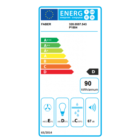 FABER VALUE PB BK A60 CAPPA A PARETE ASPIRANTE 60CM CLASSE D COLORE NERO - 320.0557.543