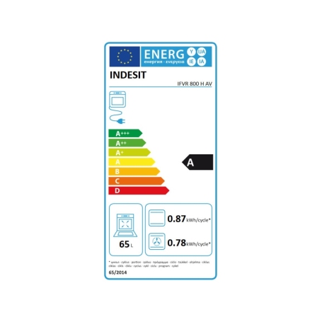 INDESIT IFVR 800 H AV FORNO ELETTRICO VENTILATO 65LT CLASSE A AVENA - IFVR800HAV
