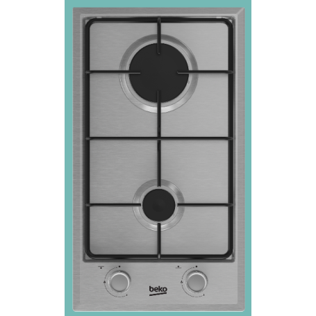BEKO HDCG 32220 FX PIANO COTTURA 30 CM 2 FUOCHI A GAS INOX - HDCG32220FX