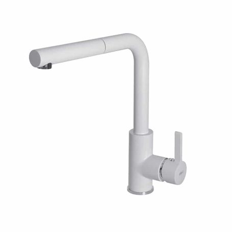 ELLECI MGKC0268 MISCELATORE CON DOCCETTA ESTRAIBILE IN GRANITEK BIANCO TITANIO