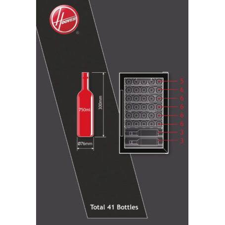 HOOVER HWC 150 EELW/N CANTINETTA LIBERA INSTALLAZIONE 41 BOTTIGLIE WIFI NERO