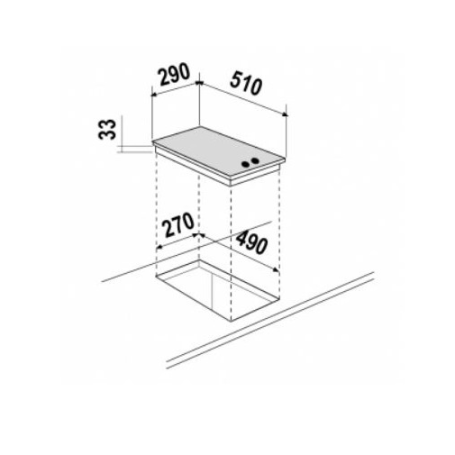 SCHOCK STS3258 PIANO COTTURA 30CM 2 FUOCHI A GAS - AVENA