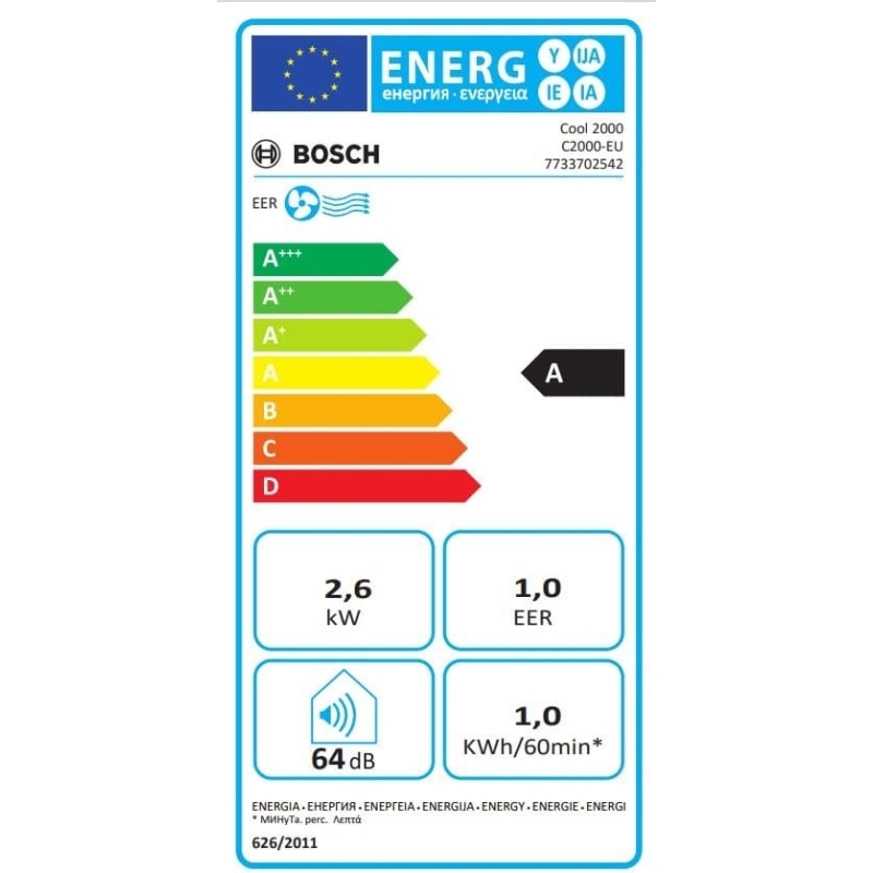 BOSCH COOL2000 CONDIZIONATORE PORTATILE 9000...
