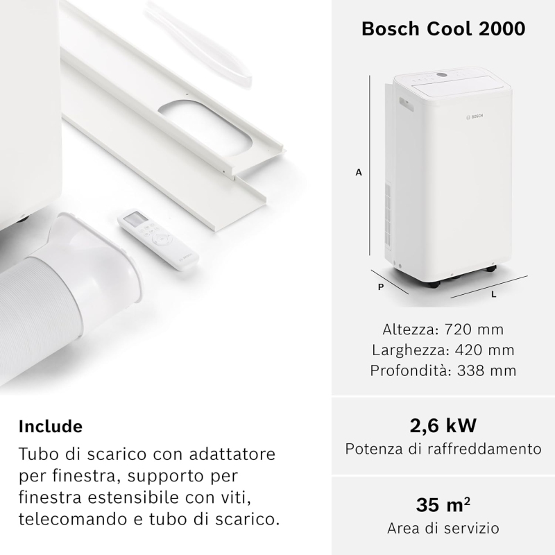 BOSCH COOL2000 CONDIZIONATORE PORTATILE 9000...
