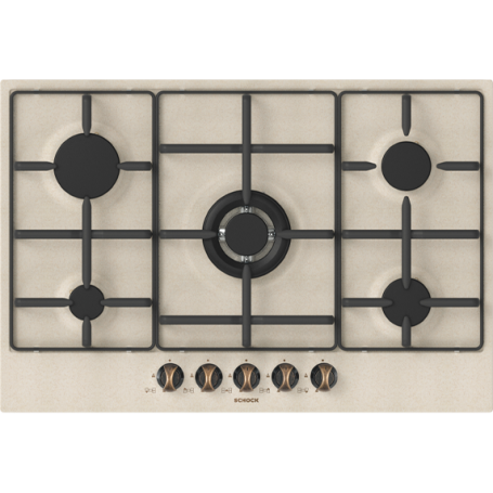SCHOCK STS85558 PIANO COTTURA 75CM 5 FUOCHI A GAS AVENA