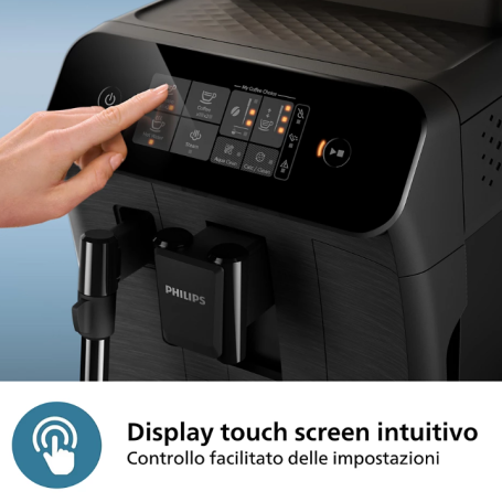 PHILIPS EP0820/00 SERIES 800 MACCHINA DA CAFFÈ AUTOMATICA A CHICCHI O IN POLVERE 2 TAZZE CON CAPPUCCINATORE