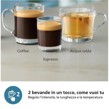 PHILIPS EP0820/00 SERIES 800 MACCHINA DA CAFFÈ AUTOMATICA A CHICCHI O IN POLVERE 2 TAZZE CON CAPPUCCINATORE