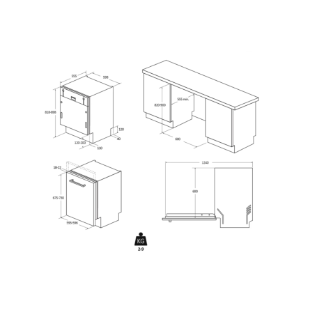 CANDY RAPIDO' CIP 3E7L0W LAVASTOVIGLIE DA INCASSO A SCOMPARSA TOTALE 13 COPERTI WIFI CLASSE E - CIP3E7LOW