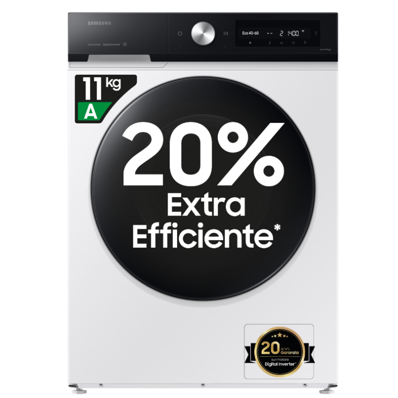 SAMSUNG WW11DB7B94GEU3 LAVATRICE 11KG 1400 GIRI BESPOKE AI VAPORE WI-FI CLASSE A