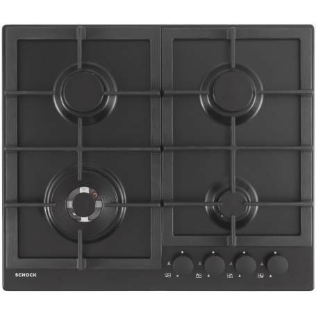 SCHOCK STR64THBK PIANO COTTURA 60 CM 4 FUOCHI A GAS COLORE NERO OPACO