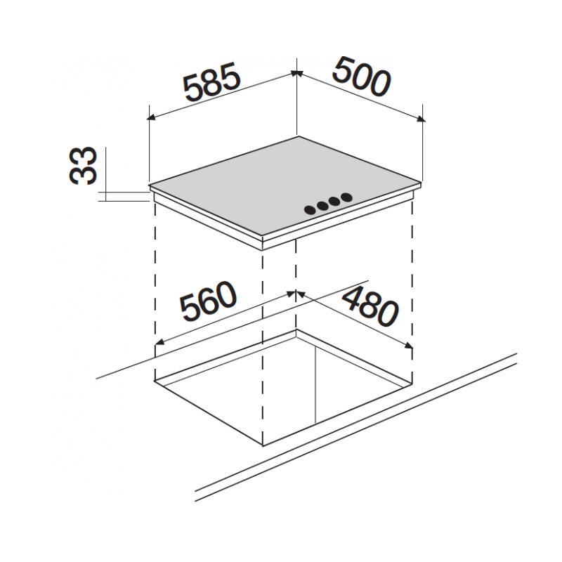 SCHOCK STR64THBK PIANO COTTURA 60 CM 4 FUOCHI A...