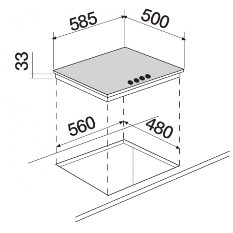 SCHOCK STR64TH43 PIANO COTTURA 60 CM 4 FUOCHI A GAS COLORE ASPHALT