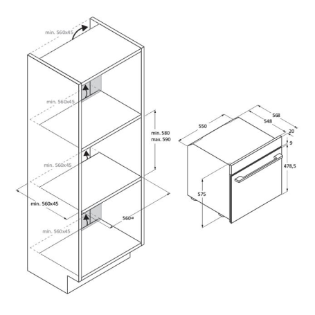 CANDY CA6N3T1HTB FORNO DA INCASSO ELETTRICO VENTILATO MULTIFUNZIONE 78LT 8 FUNZIONI CLASSE A+ NERO - PROMO