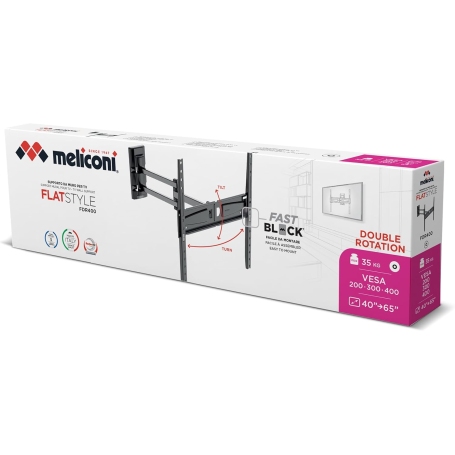 MELICONI 580469 FLATSTYLE FDR 400 IT SUPPORTO TV PER 40" A 65" CON DOPPIA ROTAZIONE