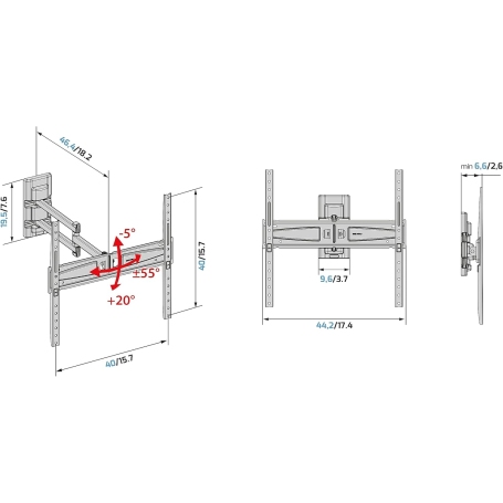 MELICONI 580469 FLATSTYLE FDR 400 IT SUPPORTO TV PER 40" A 65" CON DOPPIA ROTAZIONE