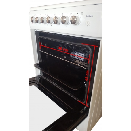 LAREL L6005VB CUCINA 60X60 4 FUOCHI A GAS E FORNO A GAS - BIANCA