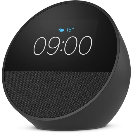 AMAZON ECHO SPOT SVEGLIA INTELLIGENTE CON AUDIO DI QUALITA' E ALEXA COLORE NERO - ECHOSPOTBLACK