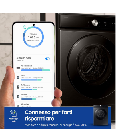 SAMSUNG WD11DB7B85GBU3 LAVASCIUGA 11/6 KG 1400 GIRI ECODOSATORE WIFI CLASSE A/D