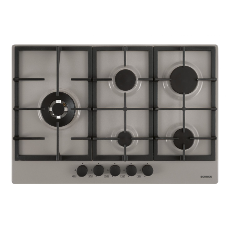 SCHOCK STR85TH42 PIANO COTTURA 75CM 5 FUOCHI A GAS COLORE GRIGIO TORTORA
