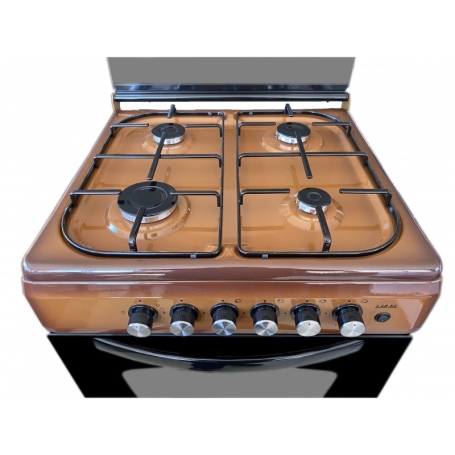 LAREL L6005VM CUCINA 60X60 4 FUOCHI A GAS E FORNO A GAS COLORE MARRONE