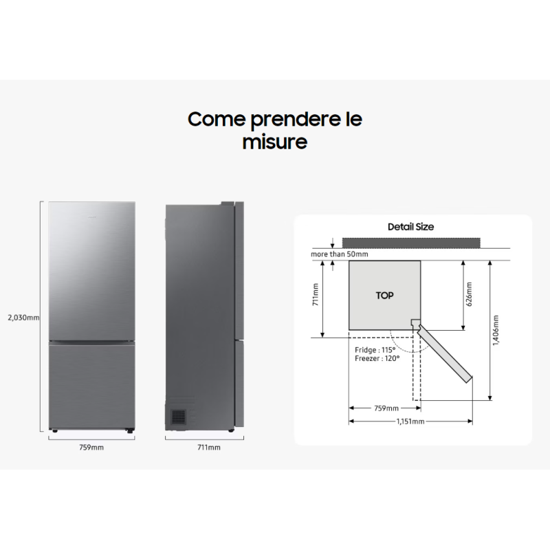 SAMSUNG RB53DG706AB1EF FRIGORIFERO COMBINATO...