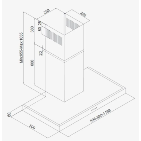 SILVERLINE 3170.6.733.04 CAPPA ASPIRANTE A PARETE 60 CM COLORE NERO