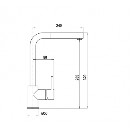 SCHOCK AQUATOWN SXTOWD58 MISCELATORE MONOCOMANDO CANNA ALTA CON DOCCETTA ESTRAIBILE COLORE AVENA