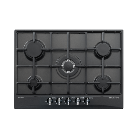 GLEM GAS GT755AC PIANO COTTURA 70 CM 5 FUOCHI A GAS COLORE NERO