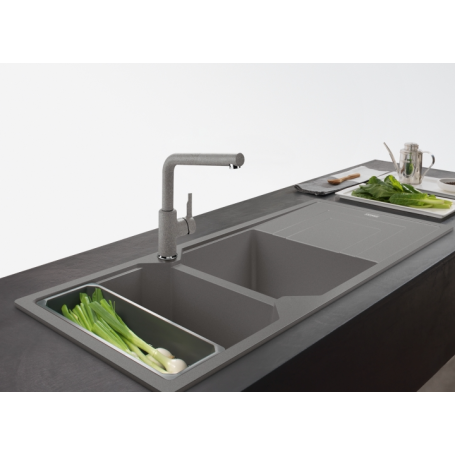 FRANKE URBAN DOCCIA 115.0595.089 MISCELATORE CON DOCCETTA ESTRAIBILE COLORE GRIGIO PIETRA