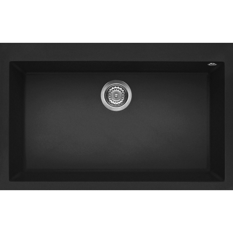 ELLECI QUADRA 130 LGQ13040 LAVELLO 1 VASCA 79X50 CM SOPRATOP IN GRANITEK NERO
