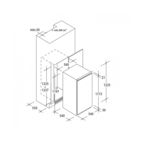 CANDY CIL 220 EE/N FRIGORIFERO MONOPORTA DA INCASSO 197LT STATICO CLASSE E
