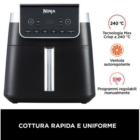 NINJA AF180EU FRIGGITRICE AD ARIA 6,2LT - NERO