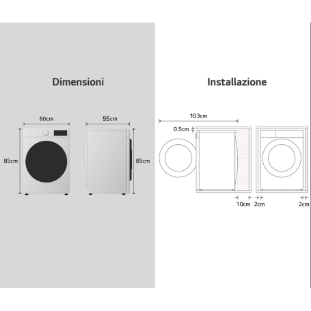 LG F4NX1008NWK LAVATRICE 8KG 1400 GIRI WIFI VAPORE CLASSE A