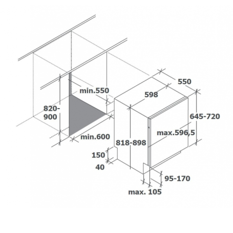 CANDY CIMC E0W 3E53 LAVASTOVIGLIE DA INCASSO A SCOMPARSA TOTALE 13 COPERTI CLASSE E - CIMCE0W3E53 - PROMO