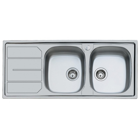 FOSTER 1812561 LAVELLO 2 VASCHE + GOCCIOLATOIO A SINISTRA 116x50 CM INOX SPAZZOLATO