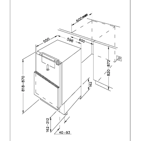 DE LONGHI F6ST111E FRIGORIFERO MONOPORTA DA INCASSO STATICO 82CM 111LT CLASSE E BIANCO